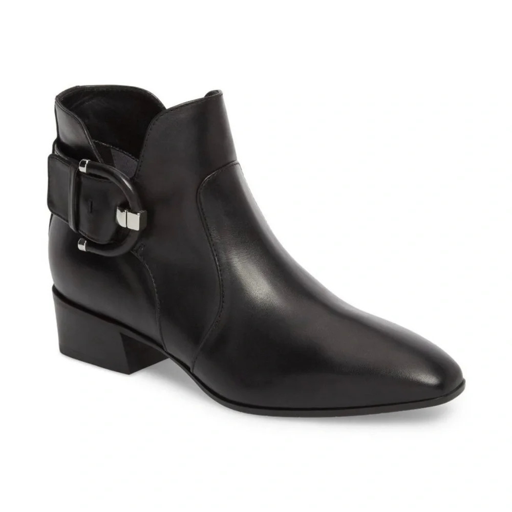 Aquatalia Fiamma Black Leather Weatherproof Chelsea Boots Size 7.5